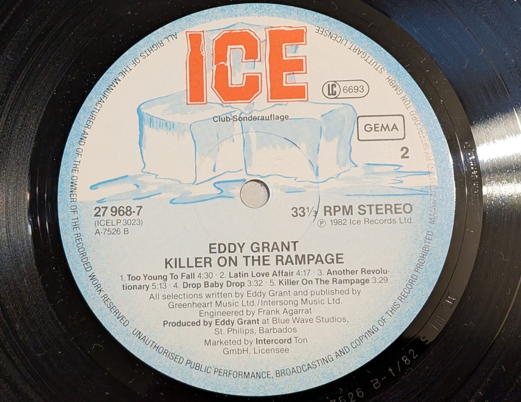Dischi in vinile: LP EDDY GRANT ICE KILLER ON THE RAMPAGE REGGAE – Usato da Düdingen venduto da Quartierstrasse 3