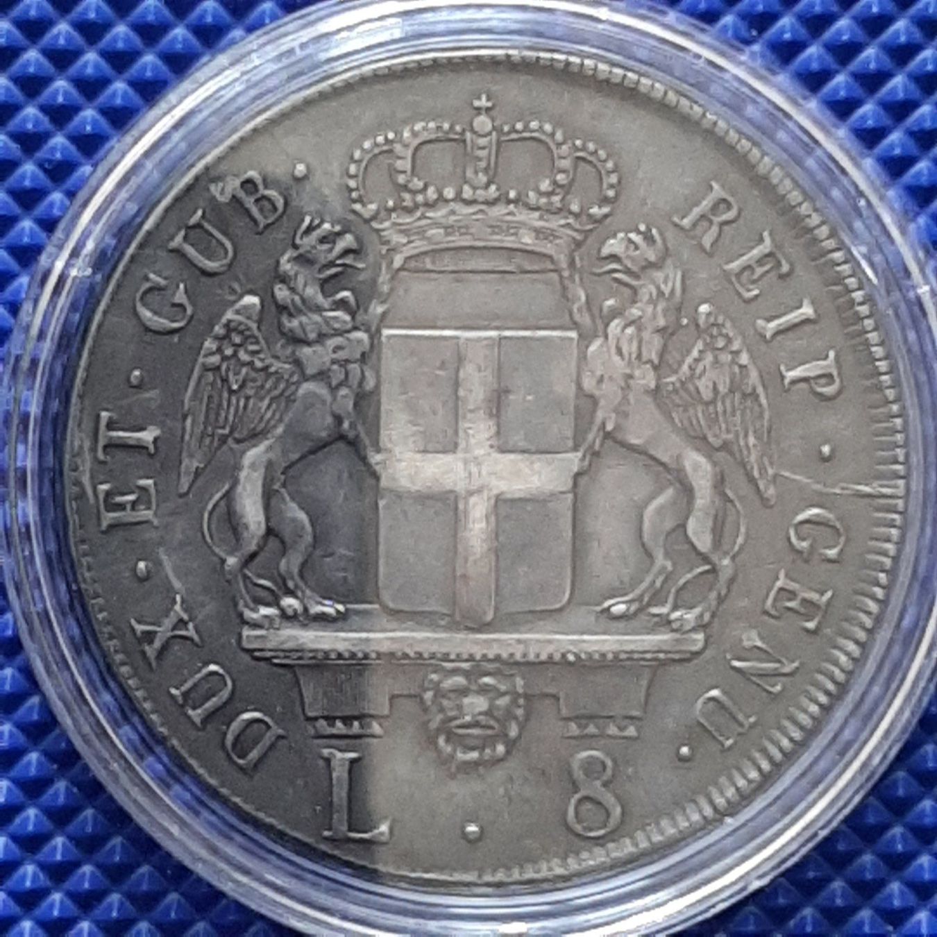 Alle Münzen: 8 Lire 1796 Gênes en argent – Gebraucht aus Carouge GE von cecob0909 1