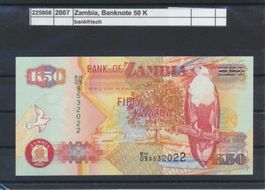 2007 Zambia, "Banknote - 50 Kwacha", bankfrisch