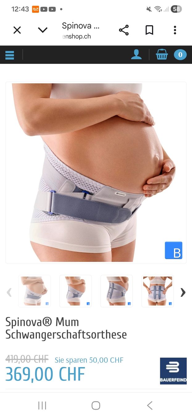 Cinture: Spinova® Mum Orthese Schwangerschaftsgurt – Nuovo (secondo la descrizione) da Kerzers venduto da zey_29lz 4