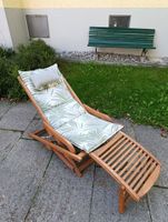 Gartenliege / Liegestuhl aus Massivholz (JYSK) + Polsteraufl