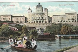 Ansichtskarte Bern Bundes-Palast mit Boot guter Zustand
