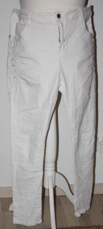 Hose LEXXURY weiss mit Strass-Steine Gr. 42 NEU