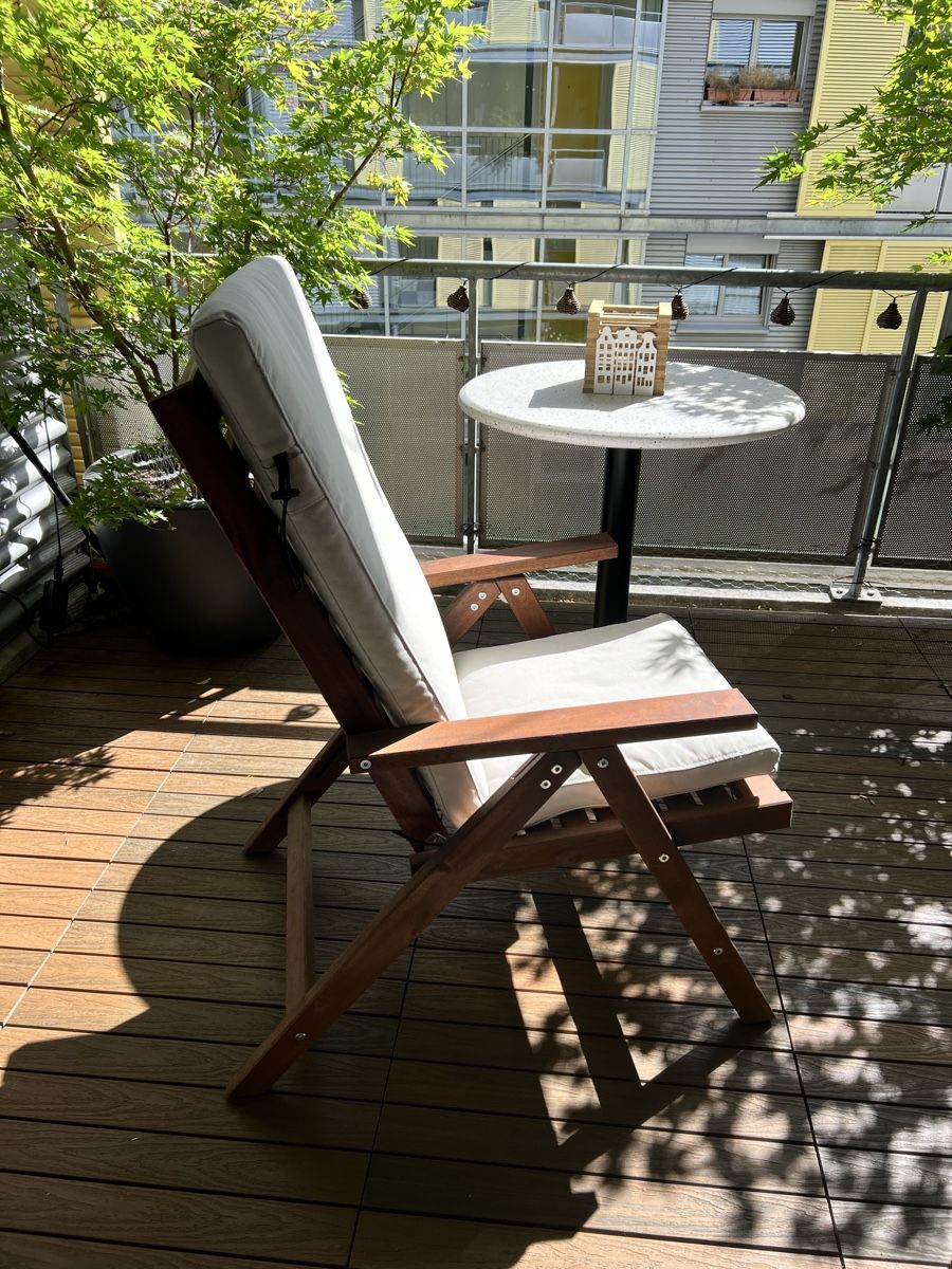 Ikea Stühle: Holz-Liegestuhl mit Polster – Gebraucht aus Zürich von Mariesieger 4