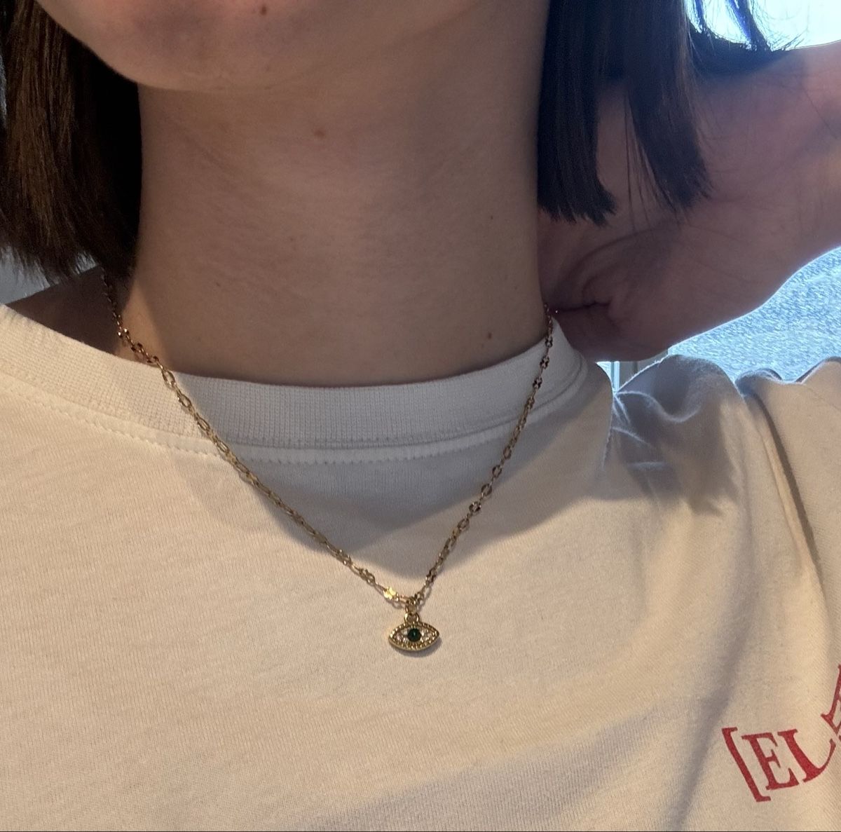 Catenine: Collier athenais, pendentif œil avec diamant vert – Nuovo e nell'imballaggio originale da Tavannes venduto da callie.mcli 2