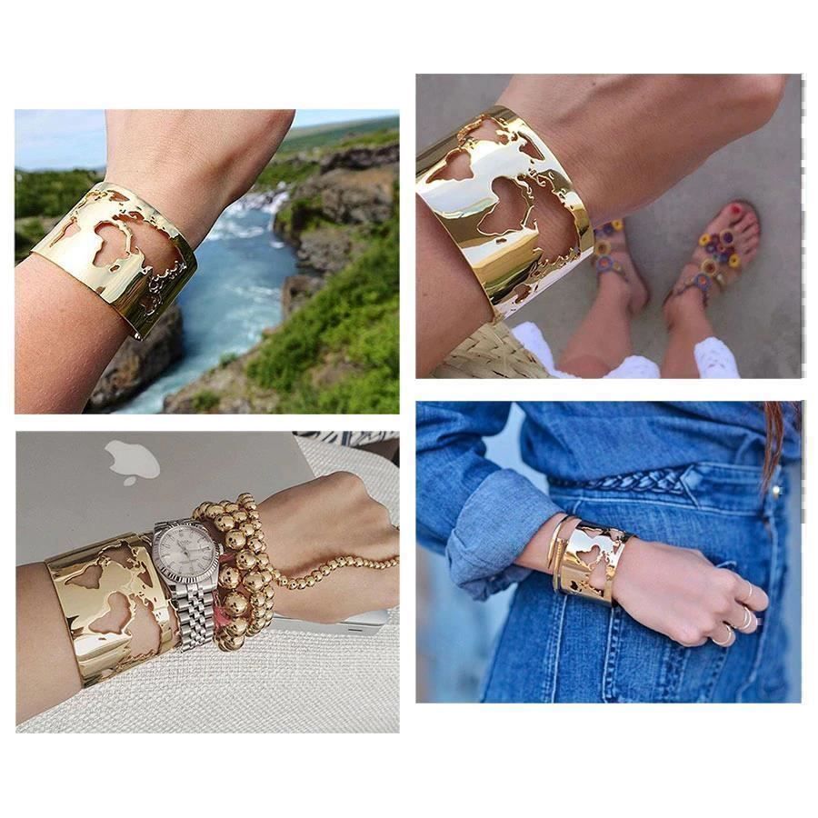 Armbänder & -reifen: Large Bracelet avec Carte du Monde – Neu und originalverpackt aus Gurmels von Swisspod 2