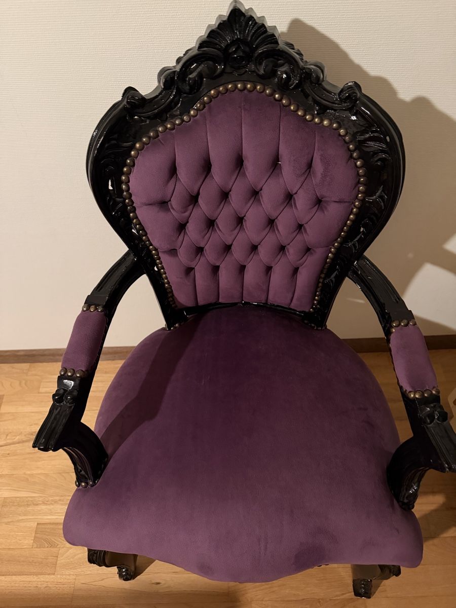 Sessel: Barock Sessel violett schwarz samt – Neu (gemäss Beschreibung) aus Birsfelden von Haex 2