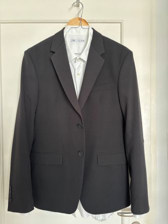 SET: ZARA HERREN - SLIM-FIT ANZUGJACKETT Gr. 50 + HEMD Gr. L