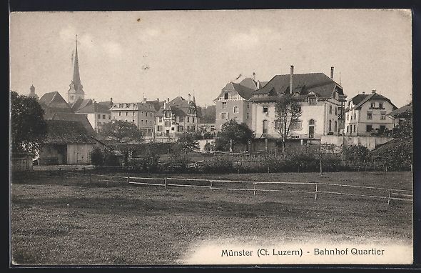 Cartoline postali: AK Münster /LU, Bahnhof Quartier, 1913 – Usato da Berlin venduto da bartko-reher