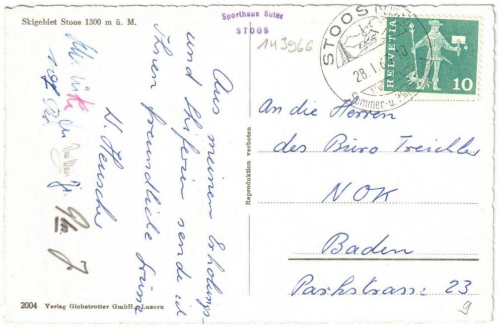 Cartoline postali: Stoos - Skilift – Usato da Binningen venduto da Mountainrider 1