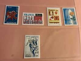 Lot de 22 timbres de France  1975
