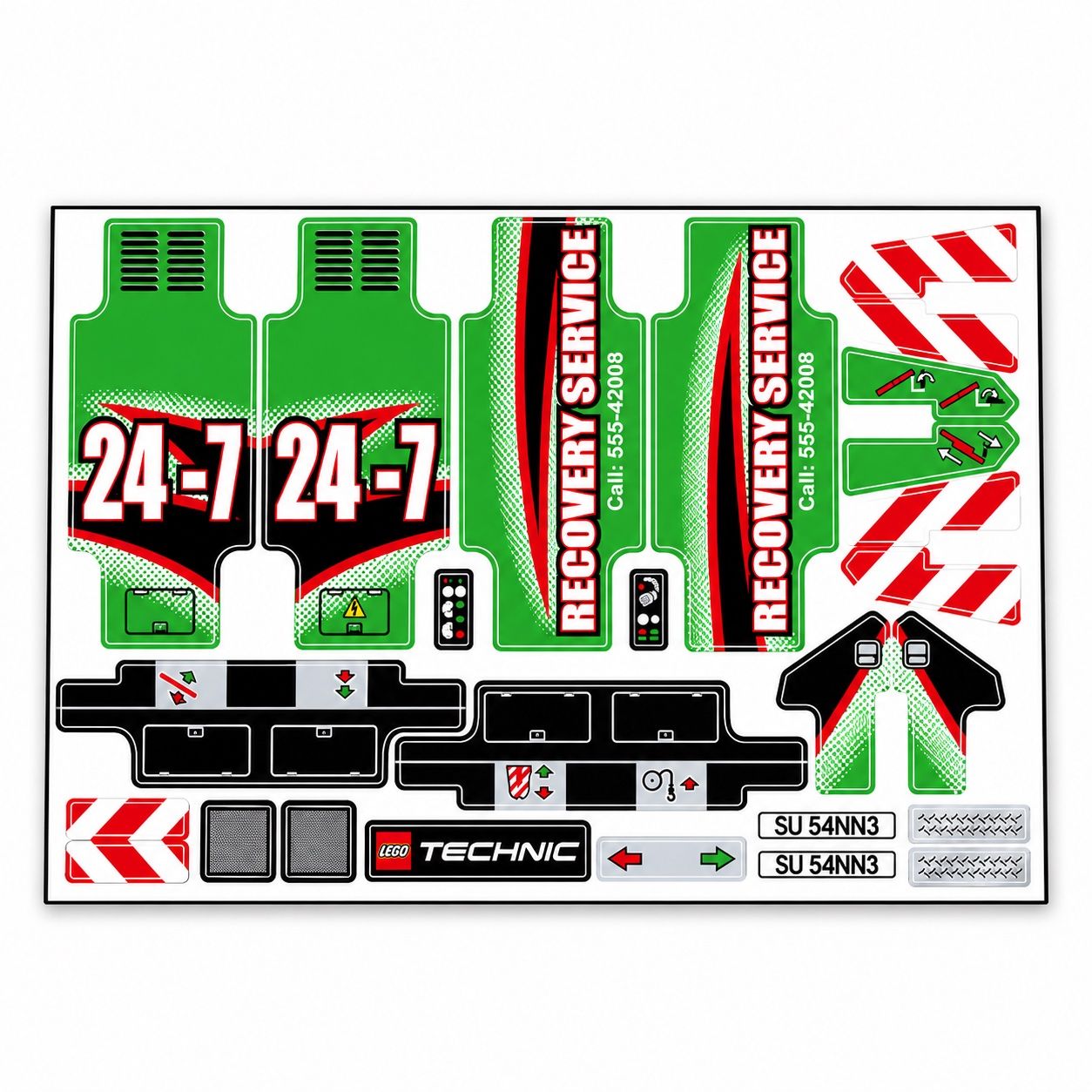 Aufkleber: Lego Technik 42008 Sticker Satz – Neu und originalverpackt aus Schwenden von Noppenwelt.ch