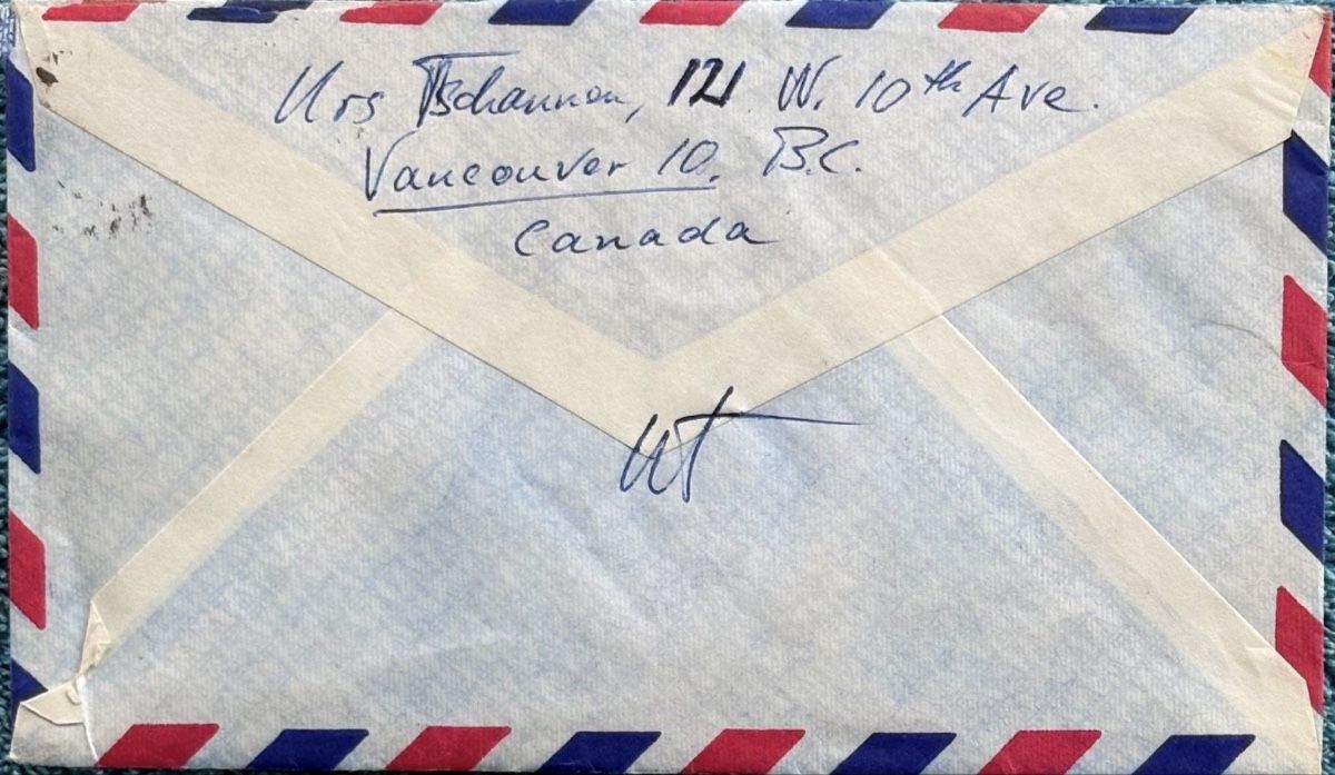 Tutti i francobolli: Brief Kanada 1960 mit Stempel und Adress – Usato da birsfelden venduto da tim0444 1