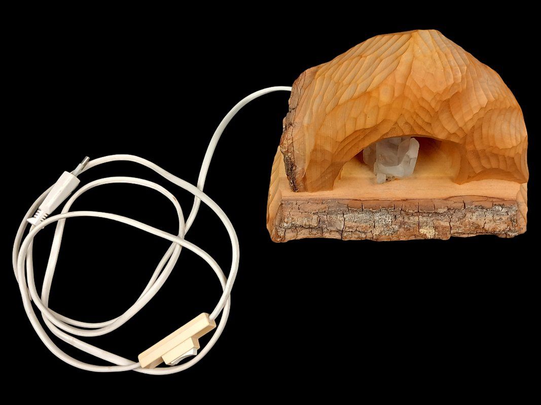 Lampen: Holzlampe mit Kristall – Gebraucht aus Hünenberg von Restwert_Zug 2
