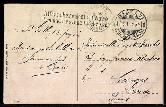 Cartoline postali: AK St. Gallen, Totalansicht mit Bodensee – Usato da Berlin venduto da bartko-reher 1