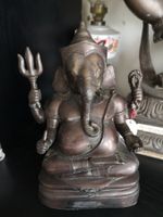 Ganesha Statue Bronze antiken Thai Stil Ganesh 4-armig 24cm