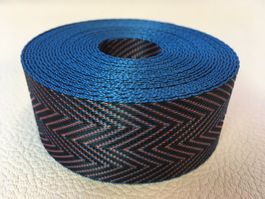 POLYESTER / GURTBAND  BLAU MIX  5m x 4cm x 1mm