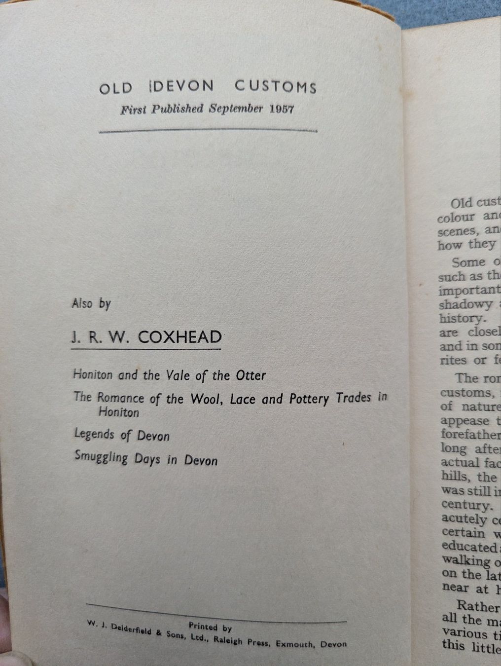 Libri: Old Devon Customs - J.R.W. Coxhead 1957 – Usato da Goldingen venduto da YouAreMySunshine 3