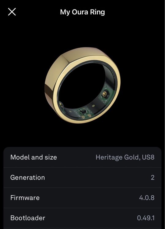 Oura Heritage Gold Gen 2 Set US8 | Kaufen auf Ricardo