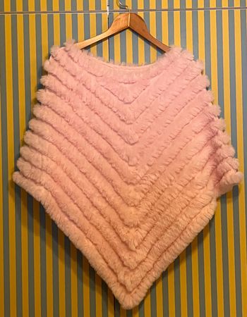 Poncho élégant cachemire rose pâle pour soirée