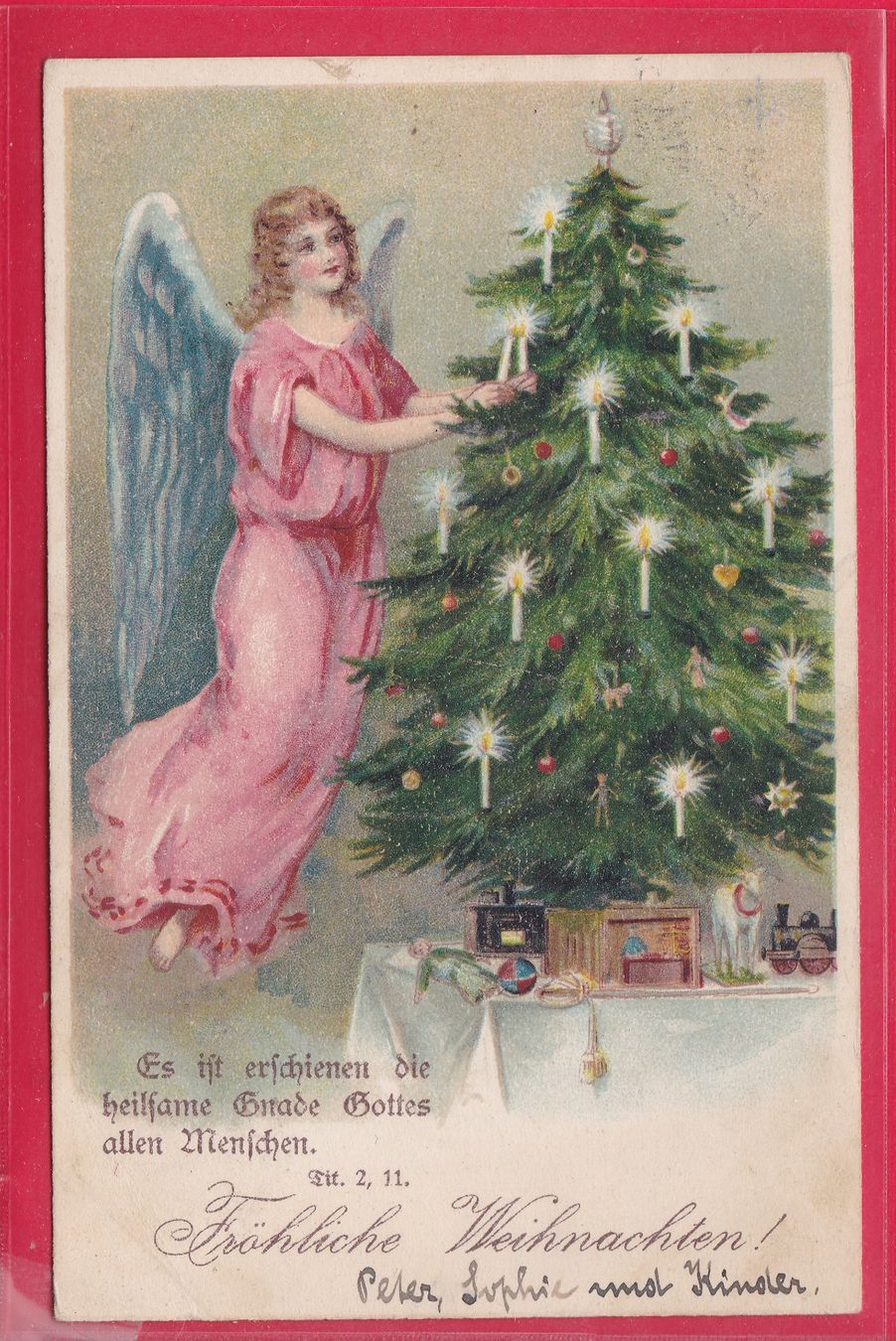 Cartoline postali: ENGEL - WEIHNACHTSKARTE, 23.12.1911 – Usato da Oberrieden venduto da Gebirgsstelze