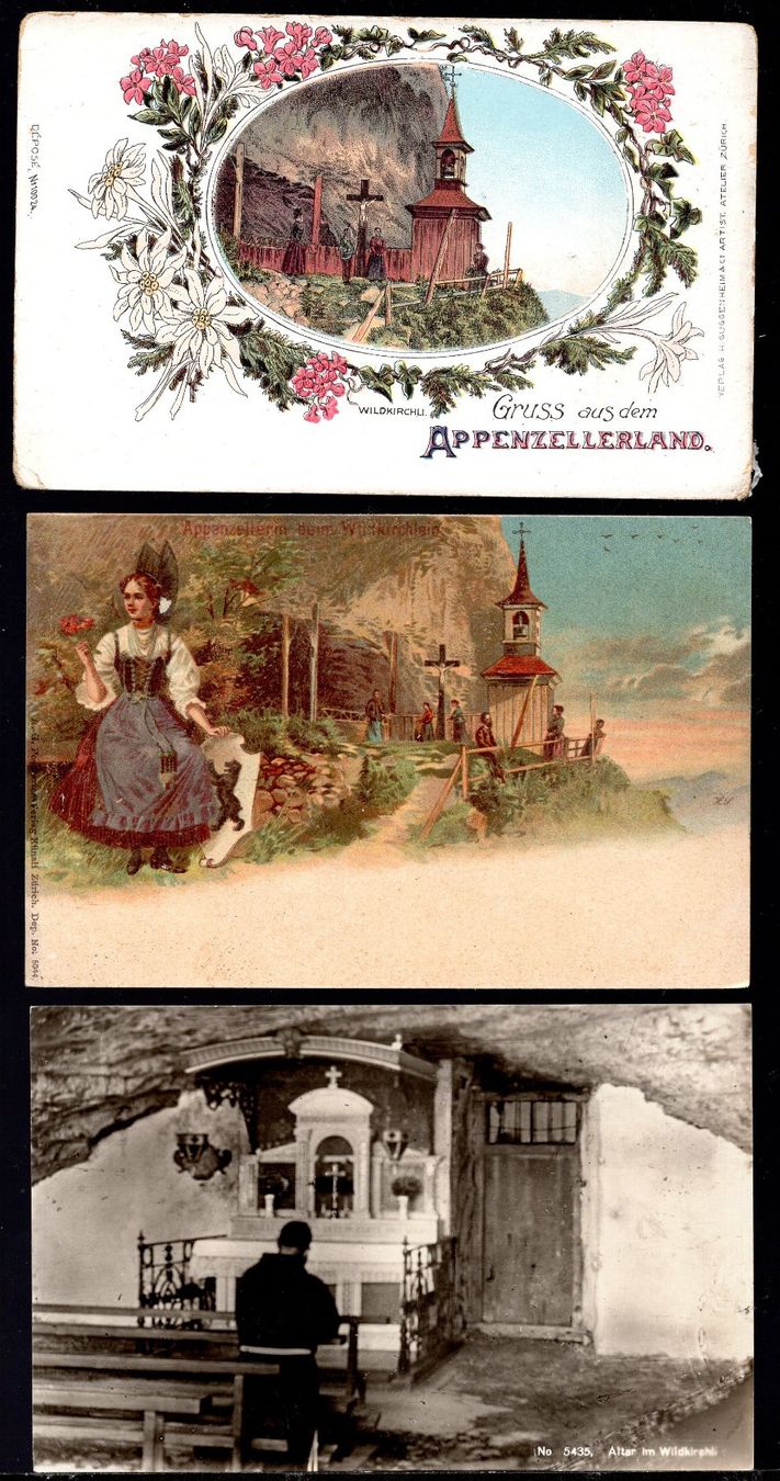 Cartoline postali: 3 Karten  WILDKIRCHLI – Usato da Aarau venduto da kufi44