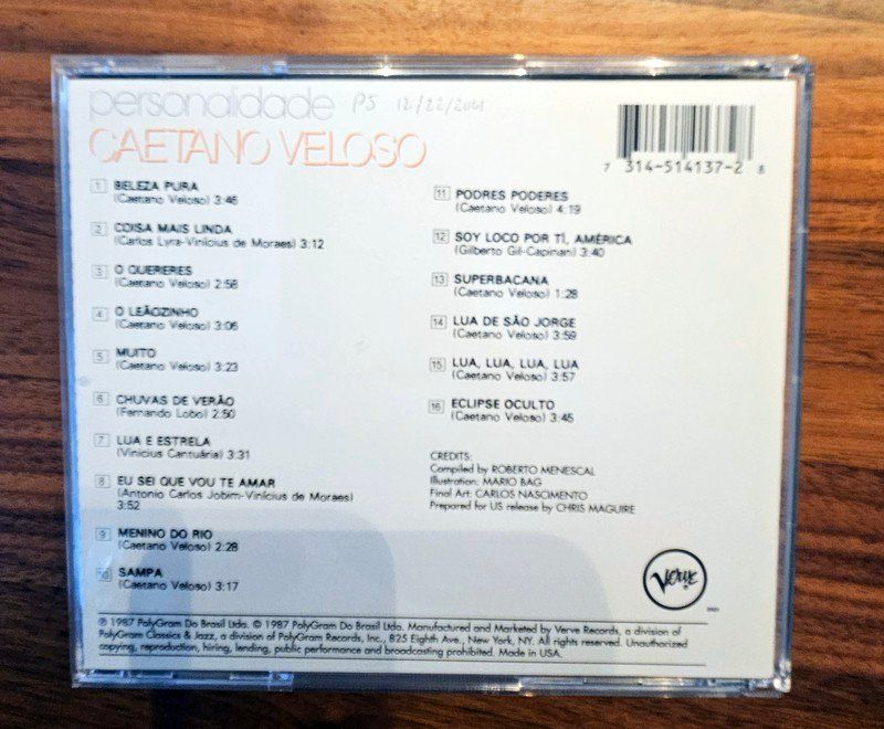 CDs: CD Brasil: Caetano Veloso "Personalidade" – D'occasion à Zürich par phillyboy2007 1