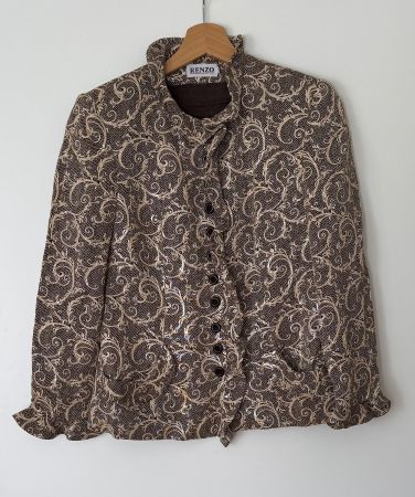 RENZO Blazer Jacke Gr. 36 S Barock Brokat Vintage