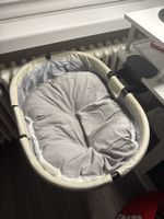 Cat bed insert for desk oval white grey like new