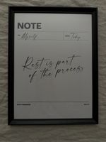 Gerahmtes Bild "Rest is part of the process"