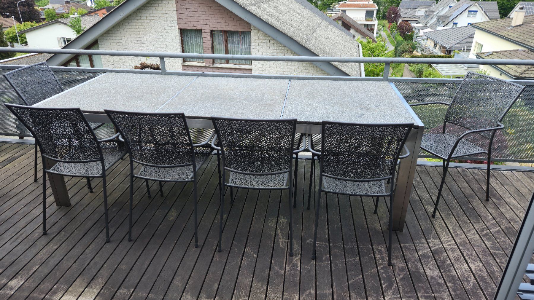 Set di tavolo e panche: Granittisch 240x100cm | Outdoor | Anthrazit/Silber – Usato da Däniken SO venduto da BeniSteiner 1