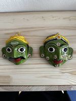 Handcrafted Cheriyal Mask Folk Art Indien 