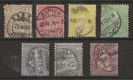 1867 : Serie Sitzende Helvetia Nr. 37 - 43 : KP 410.--