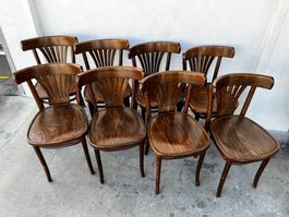 8er Set Vintage Beizenstühle Bistrostühle Thonet Stil