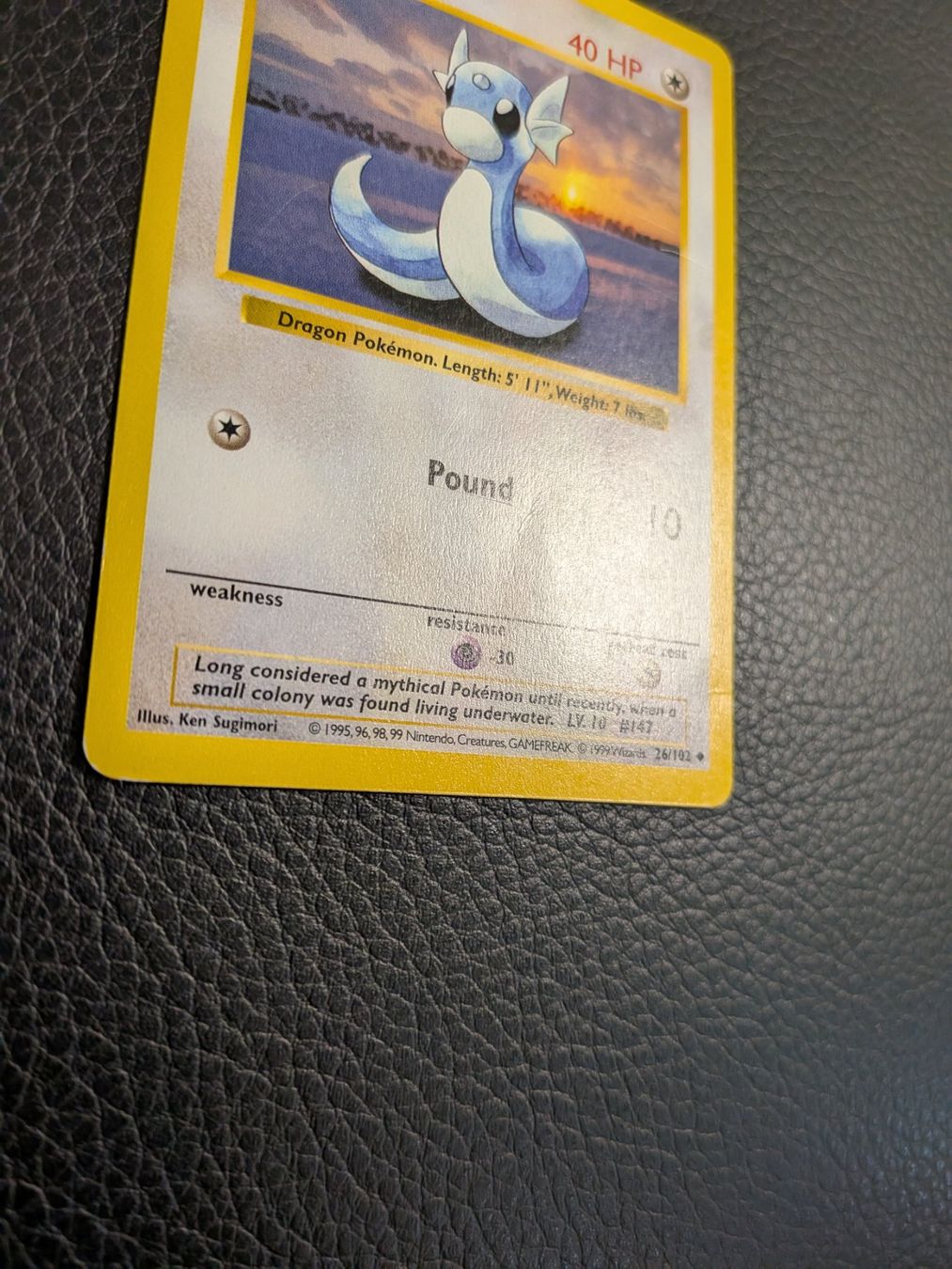Pokémon Sammelbilder & Trading cards: 1999 Base Set Dratini Shadowless 26/102 Ab 1 – Gebraucht aus Paradiso von Pkmn10 1