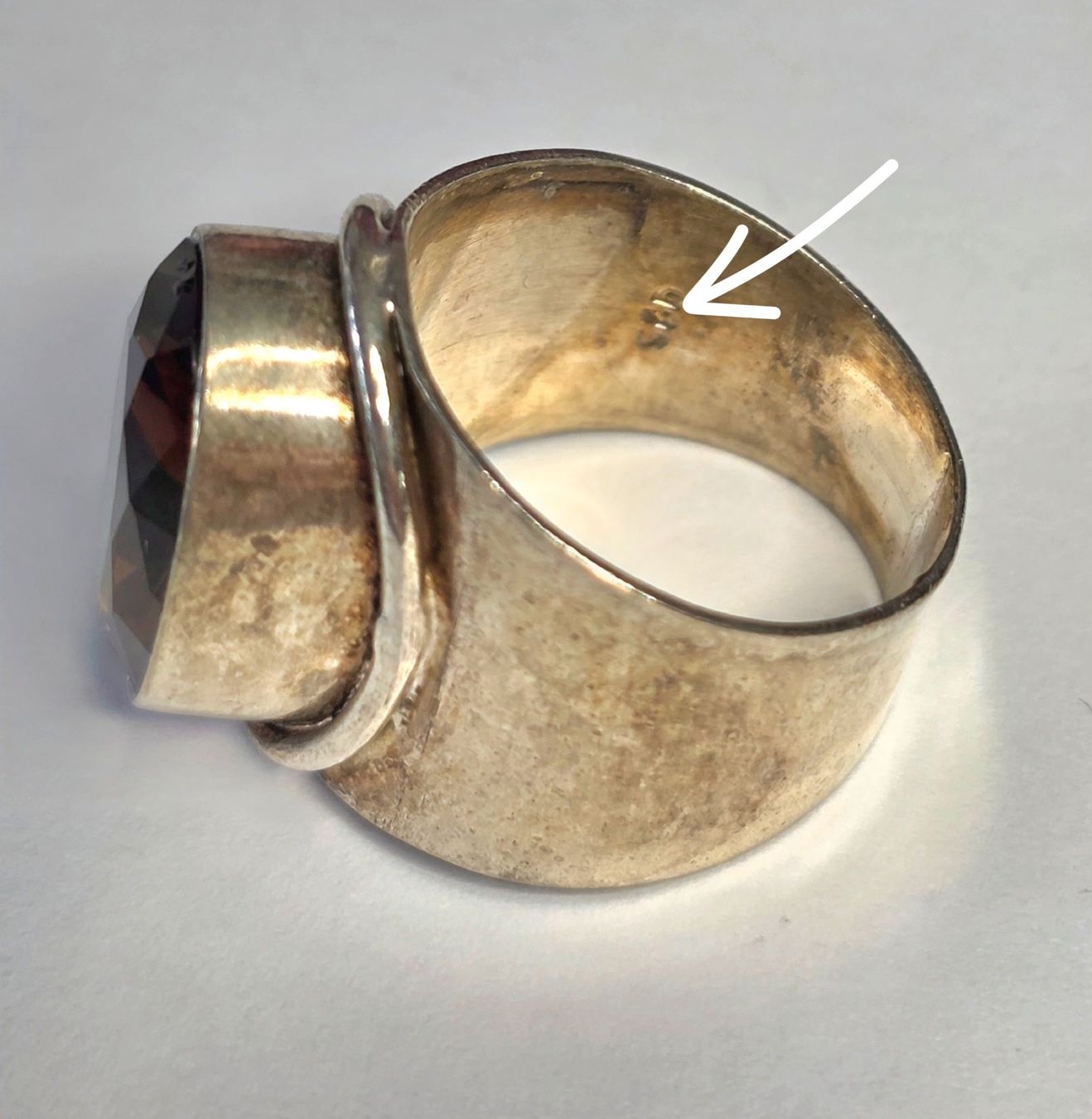 Bagues: Silberring mit braunem Edelstein – Neuf (Voir description) à Zürich par adriben 3