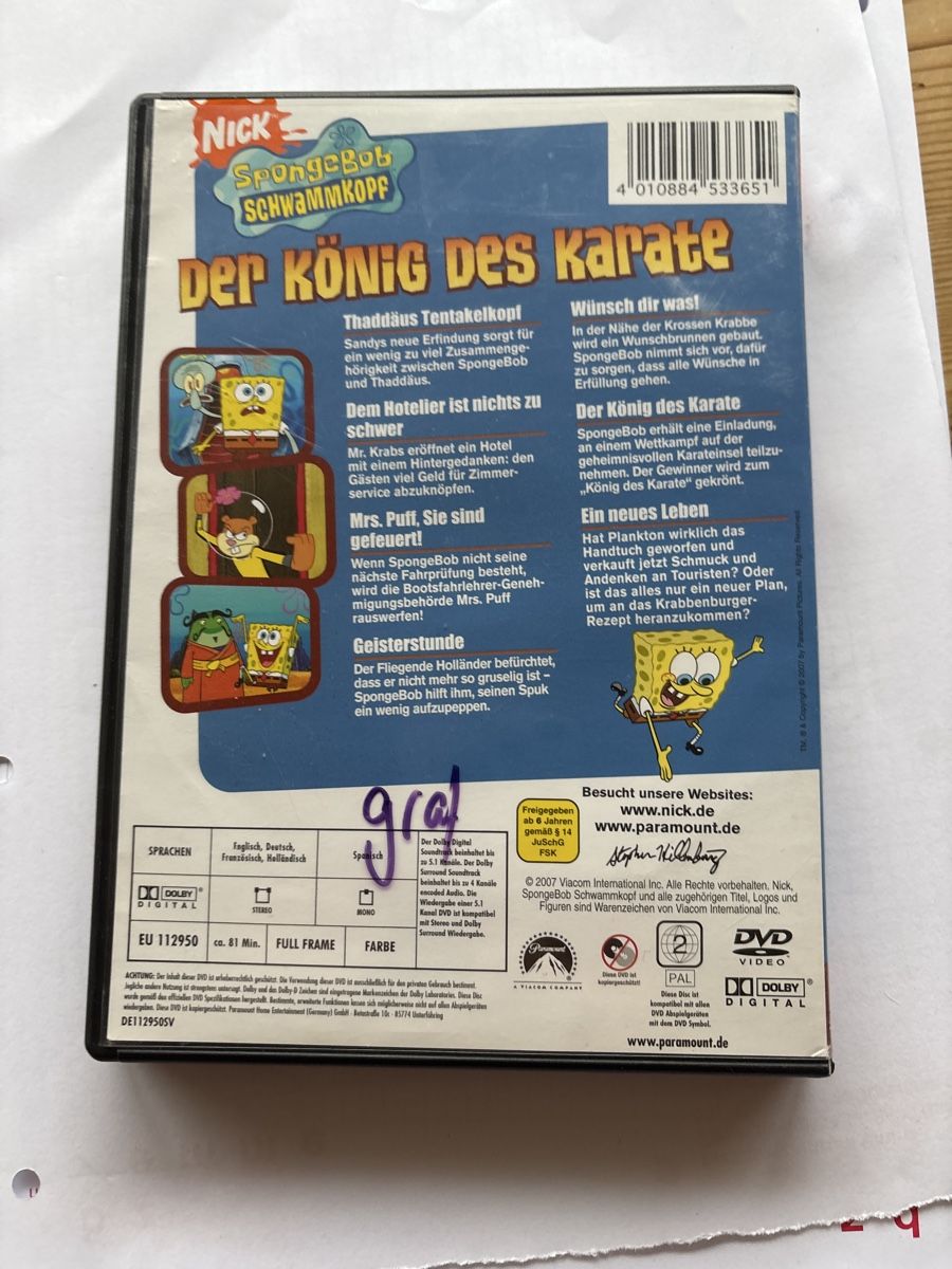 Alle DVDs: Spongebob - Der König des Karate – Gebraucht aus Bleiken von Soeru03 2