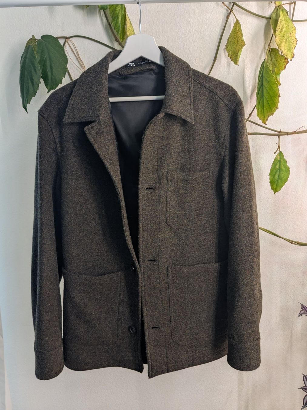 Zara Giacche: Zara Wool 100% Overcoat - Dark Green - M – Usato da Zürich venduto da Iris__