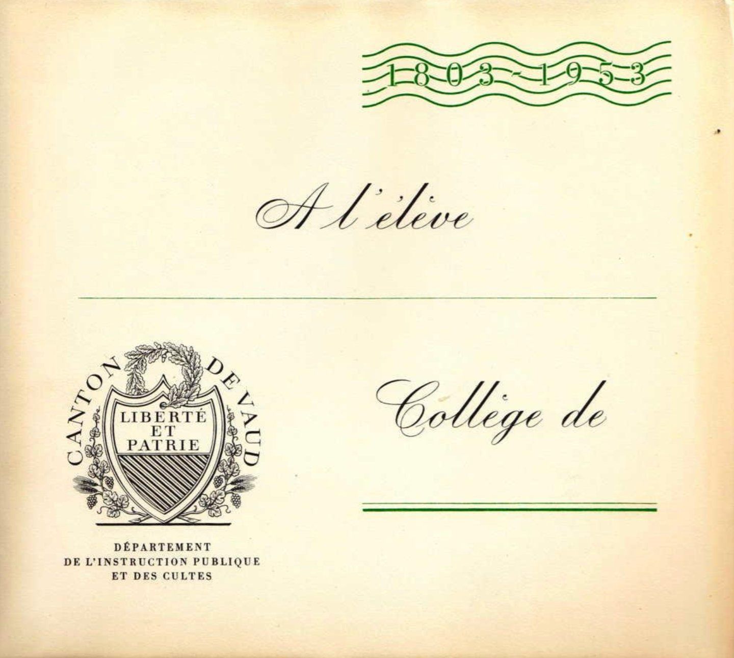 Libri: A l'élève. – Nuovo (secondo la descrizione) da Vevey venduto da yve_7dpw 1