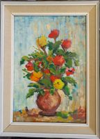 beau bouquet de fleurs signé ILIC. M. 85