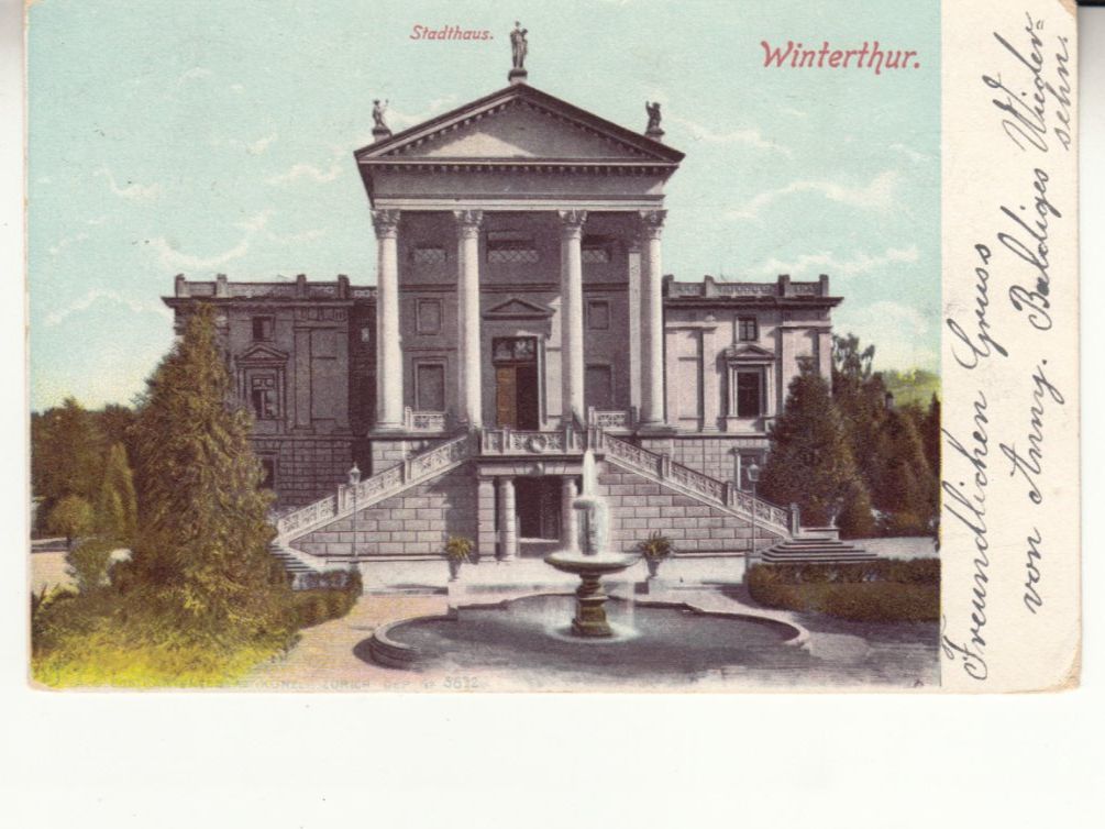 Cartoline postali: Winterthur Stadthaus 1905 – Usato da Bürglen TG venduto da StampGraf