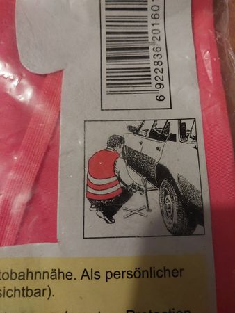 Warnweste Sicherheitsweste Pannenweste EN 471-2 Orange Neu