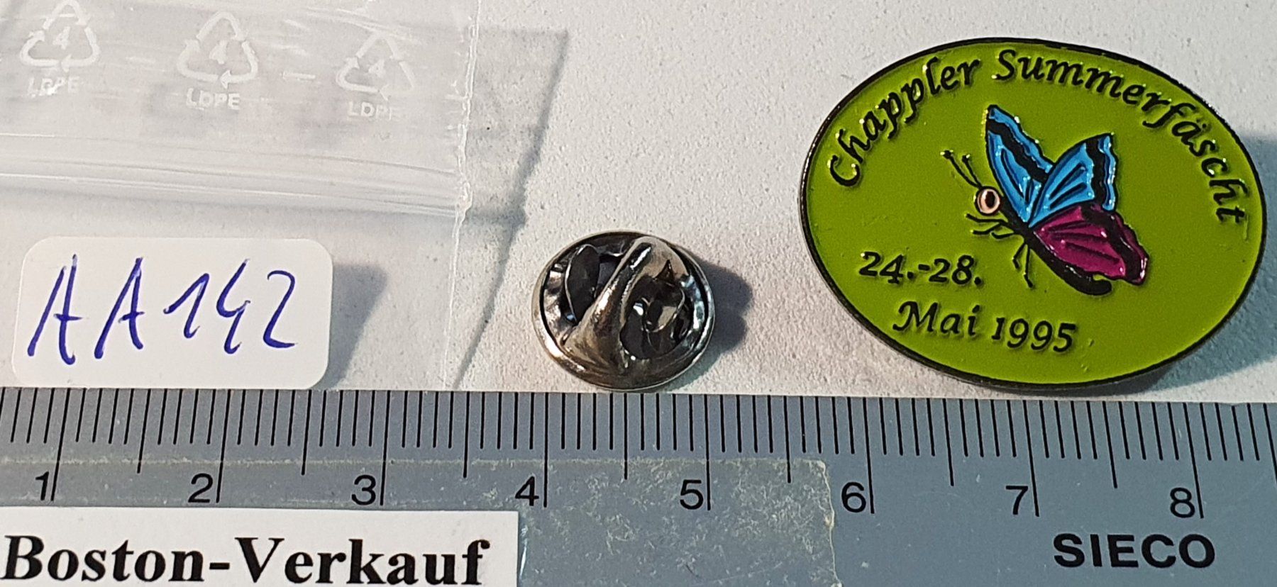 Placchette & Badge: AA142 - Pin Chappler Summerfäscht Mai 1995 – Usato da Reinach BL venduto da Boston-Verkauf 1