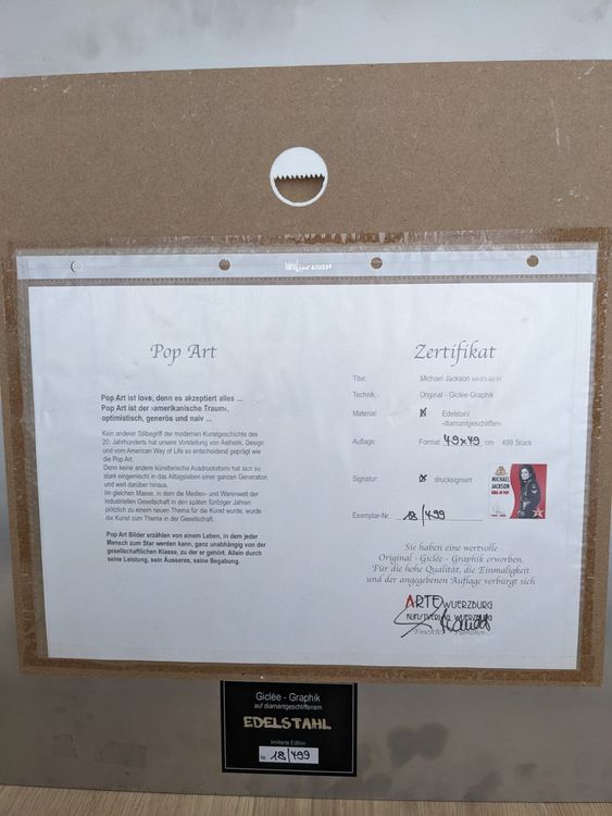 Gemälde: Tableau MJ King of Pop, édition limitée 499 pcs. – Gebraucht aus Collombey von moribana 1