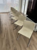 6 IKEA BERNHARD Lederstühle weiss/chrom
