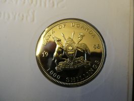 Uganda 1996, 1000 Shillings Sondermünze Matterhorn