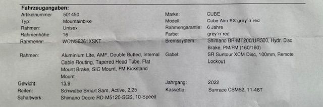 Cube Biciclette: Mountainbike CUBE S 27.5'' – Usato da Horgen venduto da nafets8810 7
