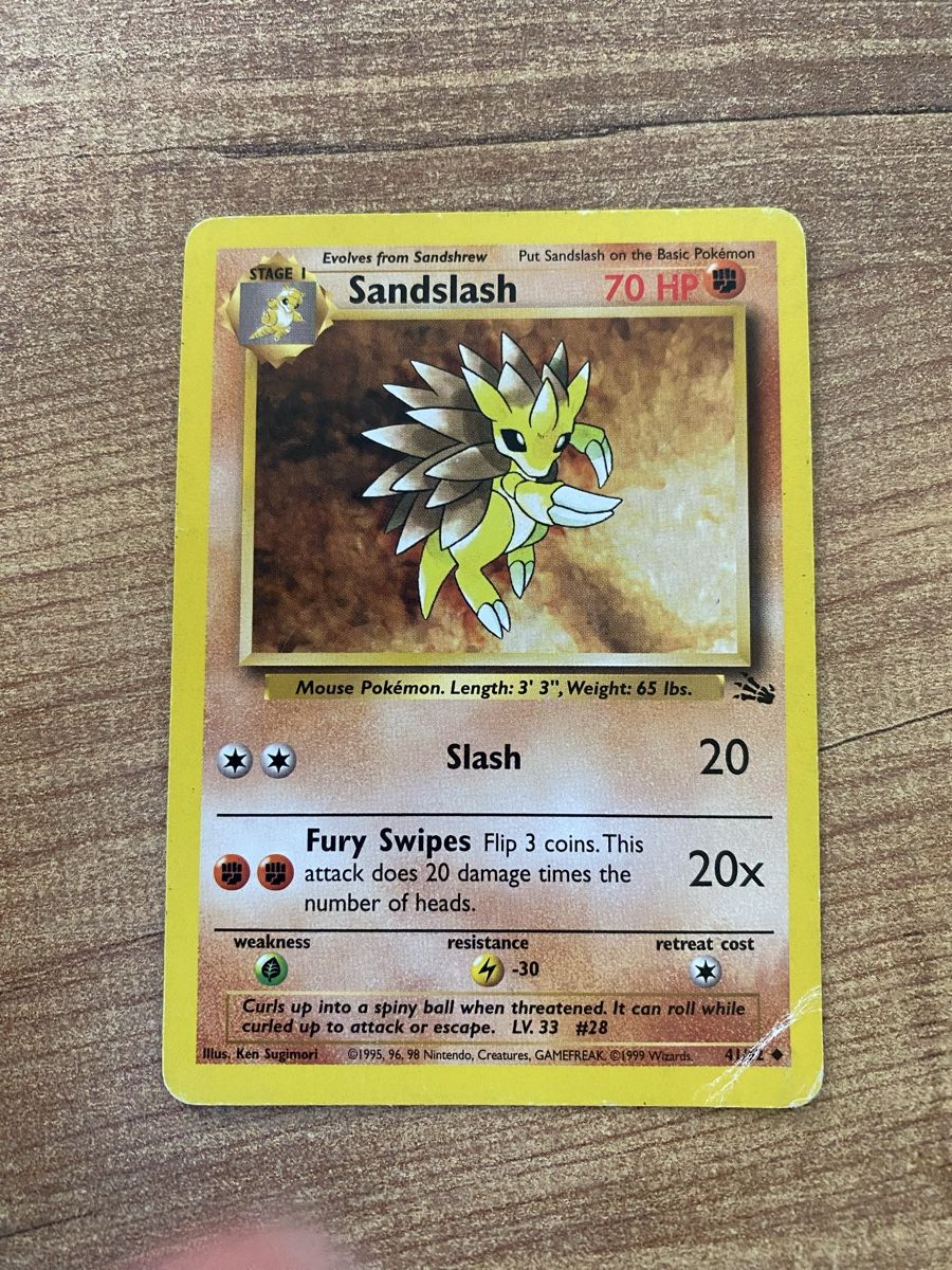 Pokémon Carte collezionabili: 1999 Pokemon Card Sandslash 41/62 – Usato da Rossemaison venduto da Carduelis