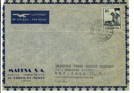 Brief, La Chaux de Fonds  nach New York 1951