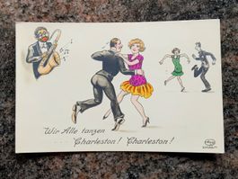 Ansichtskarte, Wir alle tanzen Charleston, ungelaufen